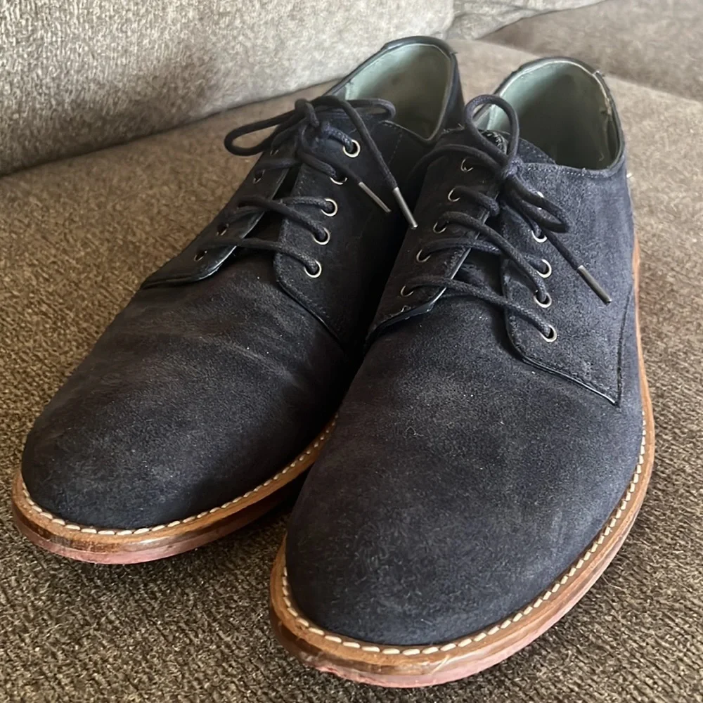 TED Baker‎ Navy Blue Suede Lace Up Leather Oxford Shoes Size 10.5